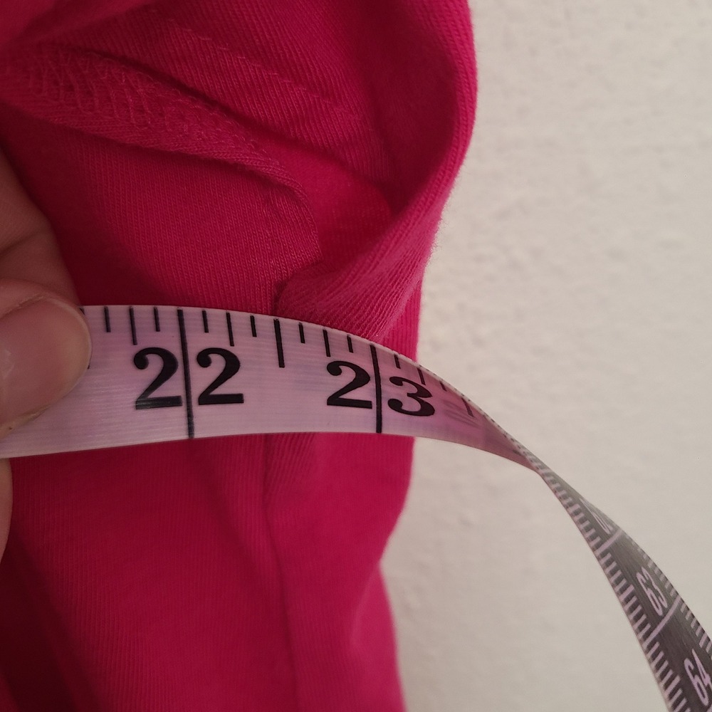 Kensie 100% Linen Hot Pink MEDIUM Button Detail Short Sleeve Top Blouse Bright M - Picture 7 of 9